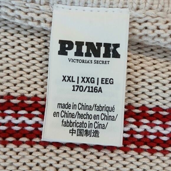Pink Cambridge polo  cropped Academia school girl knit sweater 2XL‎ - Picture 6 of 9
